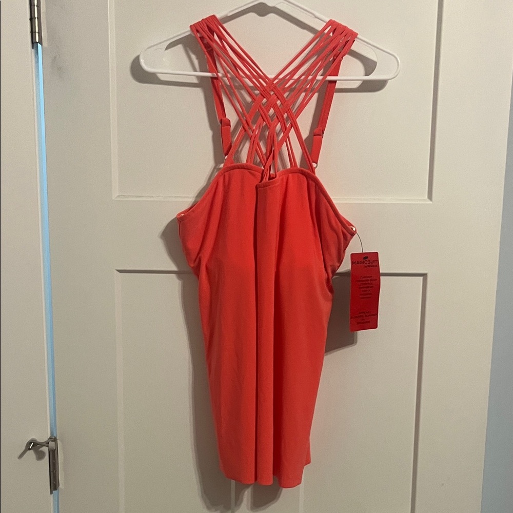 Magicsuit Coral Strappy Crisscross Swimsuit Top Size 16 NWT - Picture 2 of 12